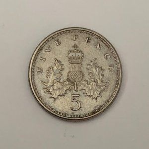 Five Pence Coin - 1990 - United Kingdom 5p - Queen Elizabeth II - KM#937b